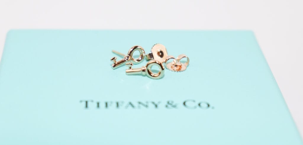 TIFFANY 18K Rose Gold Mini Key Earrings -Smaller Luxury Earrings